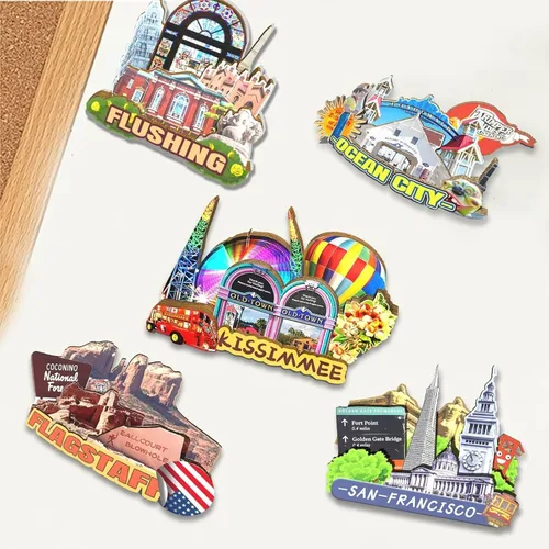 Miniatura 4 de Imán de Kissimmee para nevera de madera 3D, monumentos de viaje, coleccionables, recuerdos, decoración hecha a mano