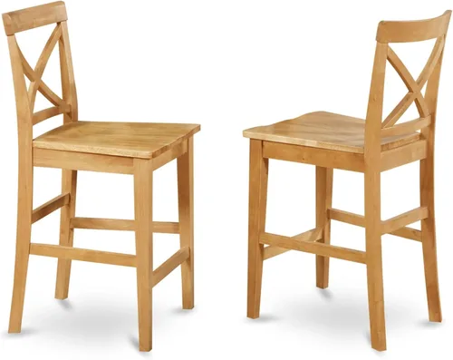 Miniatura 6 de East West Furniture PBS-BRN-C - Taburete de bar de altura para mostrador de pub, sillas de comedor de tela de lino, juego de 2, color marrón
