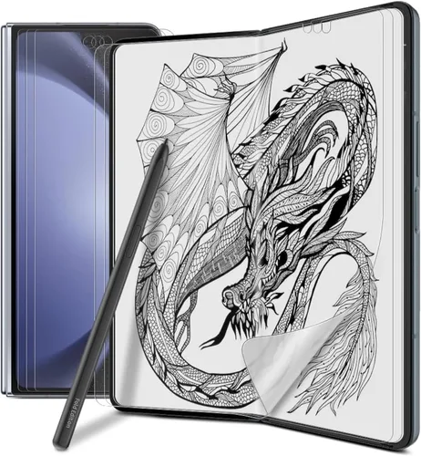 Miniatura 6 de [3+3] Protector de pantalla mate antirreflejos Paperfeel para Samsung Galaxy Z Fold 2, paquete de 3 películas de Paperfeel en el interior + 3