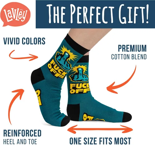 Miniatura 105 de Lavley Calcetines divertidos para adultos, regalos novedosos y rellenos de calcetines para hombres, mujeres y adolescentes, talla única