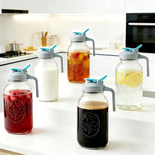 Miniatura 8 de GMSWEET Jarra de Albañil para Café de Infusión Fría de 32 OZ con Boca Ancha, Jarra para Café Frío con Filtro de Café para Café, Té Helado, Té al