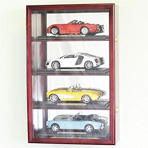 Miniatura 6 de Vitrina de modelo de automóvil fundido a presión a escala 1/18 con capacidad para 4 autos (acabado negro)