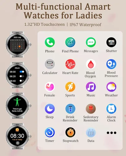 Miniatura 7 de Reloj inteligente para hombres y mujeres (respuesta/hacer llamadas), relojes inteligentes Bluetooth para iPhone, Android, iOS, IP68, impermeable