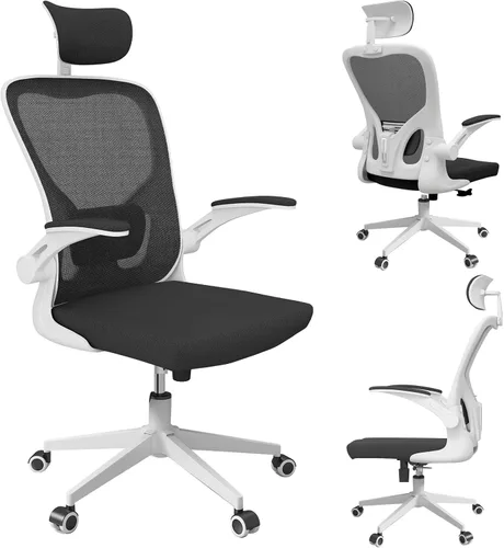 Miniatura 15 de Silla de oficina ergonómica - Silla de oficina de malla de 159 kg con soporte lumbar ajustable, silla de computadora de respaldo alto con Caqui