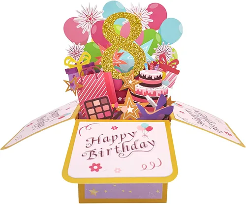 Miniatura 19 de Asmallgf Dulce Tarjeta de Cumpleaños Desplegable del 12º Cumpleaños para Niña y Niño, Gran Regalo de Cumpleaños de 12 Años para Hija, Sobrina