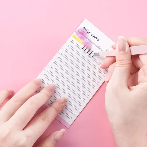 Miniatura 6 de OIIKI Abanicos de pestañas postizas, cinta de papel, 1000 unidades, cinta adhesiva de doble cara para abanicos de pestañas adhesivas, cinta