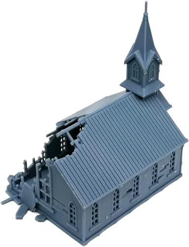 Miniatura 2 de Outland Models Estructura del paisaje ferroviario dañado Iglesia 1:160 N Escala