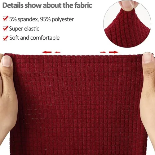 Miniatura 4 de Juego de 2 fundas elásticas para brazos de sofá con bolsillo, fundas extraíbles antideslizantes para reposabrazos para sillón reclinable y sillones
