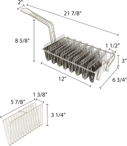 Miniatura 5 de TrueCraftware - Cesta de tacos de 8 ranuras de grado comercial con capacidad para 8 conchas freidoras- Cesta para tacos con asa de agarre, cesta