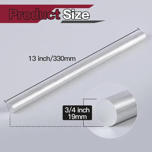 Miniatura 2 de 4 barras redondas de aluminio de 3/4 pulgadas de diámetro, barra redonda de aluminio 6061 larga de 13 pulgadas, extruido sólido T6511, 0.75 pulgadas
