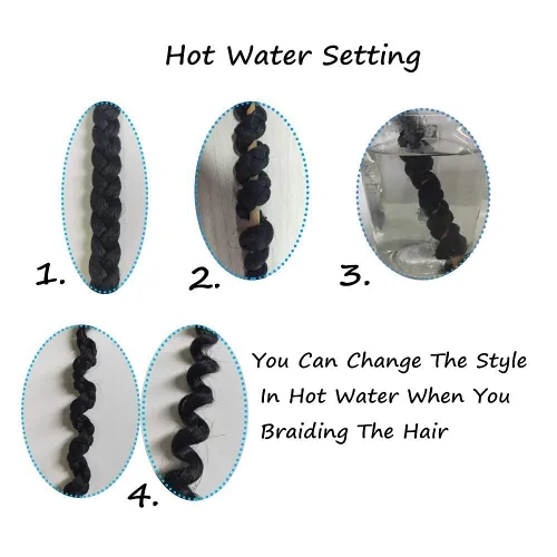 Miniatura 8 de Extensiones de cabello trenzado preestiradas color negro, 28 pulgadas, paquete de 8 trenzas sintéticas de ganchillo, cabello de ganchillo trenzado
