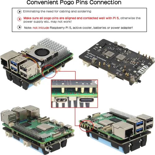 Miniatura 5 de Geekworm X1200 5V UPS HAT Placa de expansión para Raspberry Pi 5 Max 5.1V 5A Salida Encendido automático Apagado seguro Función de detección