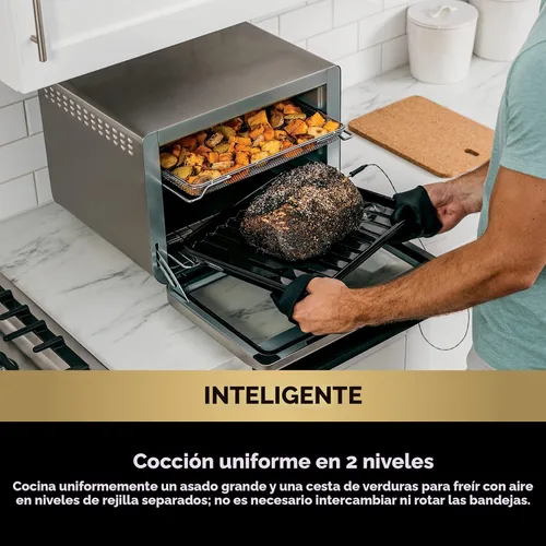 Miniatura 4 de Ninja DT251 Foodi 10 en 1 Smart XL - Horno de freír de aire, hornear, asar, tostar, asar, tostadora digital, termómetro, convección envolvente