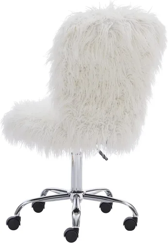 Miniatura 6 de Linon Cora Faux Flokati - Silla de oficina sin brazos, color blanco