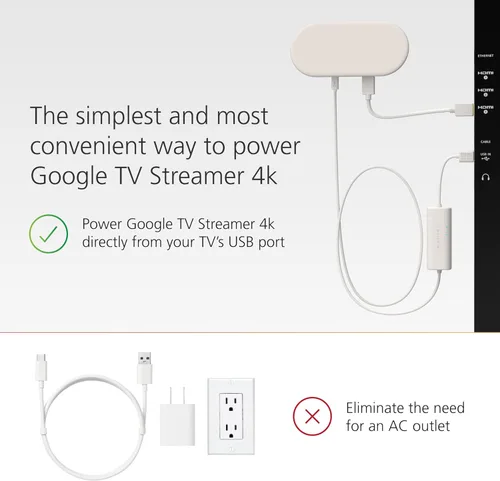 Miniatura 3 de Mission - Cable de alimentación USB para Google TV (alimenta Google TV directamente desde tu puerto USB)