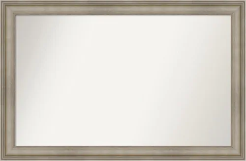 Miniatura 74 de Amanti Art Espejo de baño plateado para sobre el fregadero, 26 x 26 pulgadas, espejo cuadrado de plata antigua, marco de madera tradicional mediano