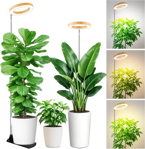 Miniatura 18 de LBW Luces de cultivo para plantas de interior, luz de espectro completo de 6.3 pulgadas con base, lámpara de cultivo ajustable de altura de 59