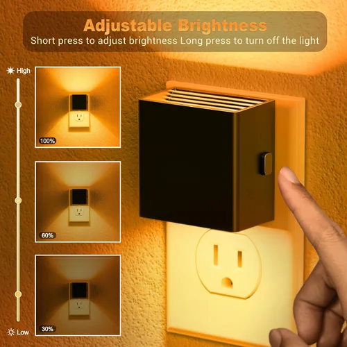 Miniatura 2 de JandCase Luz nocturna, luces nocturnas automáticas enchufables a la pared, paquete de 2 luces nocturnas modernas con sensor de luz automática, luz