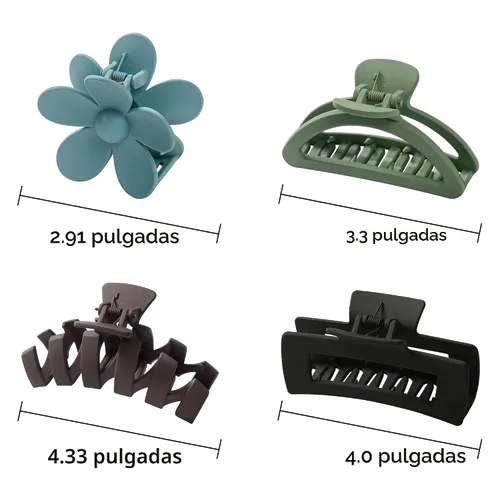 Miniatura 2 de Sunolga 8 pinzas para cabello para mujer, pinzas de garra con forma de flor para cabello grueso, accesorios para cabello antideslizantes