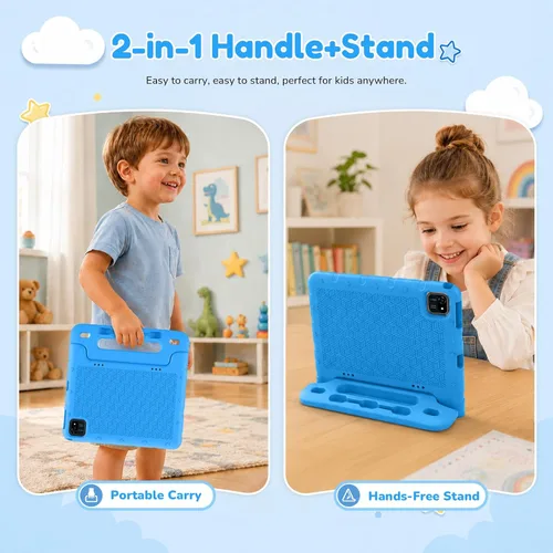 Miniatura 5 de EDDBNi Tableta para Niños Android 14 Tableta de 10 Pulgadas Tabletas para Niños con Estuche Núcleo Cuádruple 64GB Cámara Dual Controles Parentales
