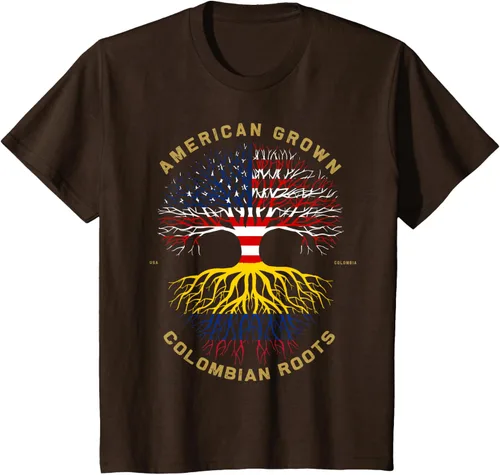 Miniatura 32 de Camiseta de regalo con la bandera de Estados Unidos con árbol de raíces colombianas