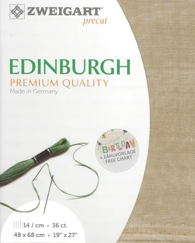 Miniatura 2 de Wizardi Edimburgo 36 unidades blanco antiguo 3217/101. Lona de costura, tela de punto de cruz, paño de bordado, lienzo de aguja. 100% lino.