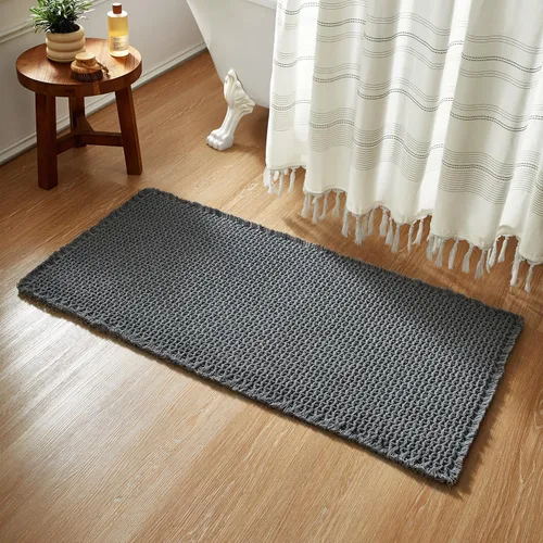 Miniatura 19 de TYUU Tapete de baño estilo gofre, tapete de baño bohemio, antideslizante, lavable, súper absorbente, de secado rápido, bonito tapete de baño