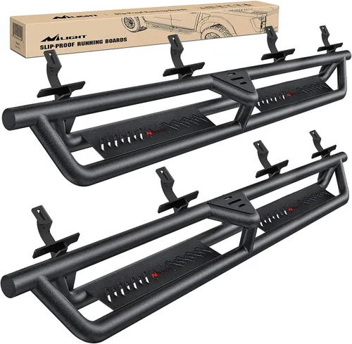 Miniatura 14 de Nilight Estribos para Wrangler JK 2007-2018 y Unlimited de 2 puertas, sistema de doble viga mejorado, escalón lateral, antideslizante, texturizado
