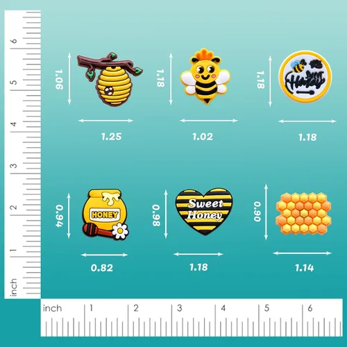 Miniatura 4 de Fohiahfce 25 dijes para zapatos de abeja para decoración de zuecos, sandalias y zapatos, accesorios de abejorro de miel, dijes para niños, niñas