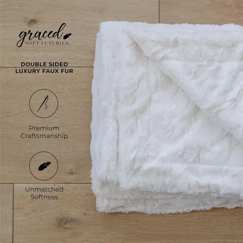 Miniatura 5 de GRACED SOFT LUXURIES Manta Throw más suave, cálida, elegante y acogedora de piel sintética estética para viajes, hogar, cama, sofá, sillón, sala
