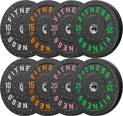 Discos de peso olímpicos de 2 pulgadas y caucho para barras, discos para gimnasio en casa, entrenamiento de fuerza y levantamiento de pesas, 10 a