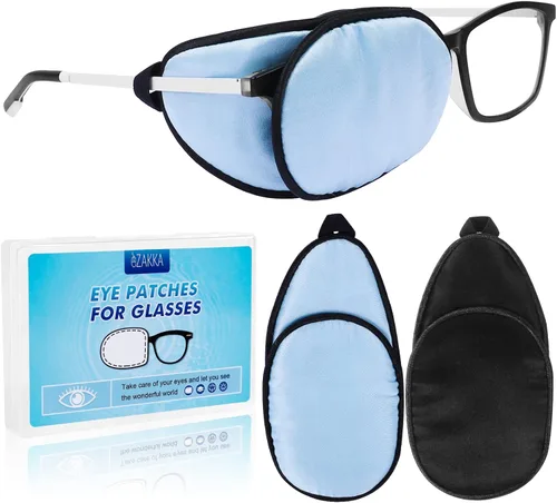 Miniatura 11 de eZAKKA Parches para ojos para adultos, parche ocular médico para gafas, parche ocular médico de seda para parches de ojo vago para mujeres