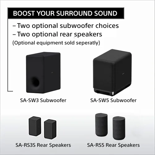 Miniatura 4 de Sony HT-A3000 Barra de sonido de TV Dolby Atmos de 3.1 canales con DTS:X, mapeo de sonido espacial 360, subwoofers duales, Wi-Fi, Bluetooth, Airplay