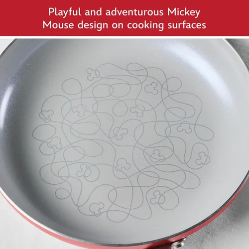 Miniatura 5 de Farberware Disney Bon Voyage - Juego de ollas y sartenes antiadherentes de cerámica con bandeja para hornear, bandeja para galletas y herramientas
