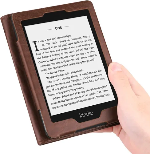 Miniatura 6 de Fintie Folio para Kindle Paperwhite - Funda de cuero vegano, anti golpes, estilo libro con reposo y despertador automático
