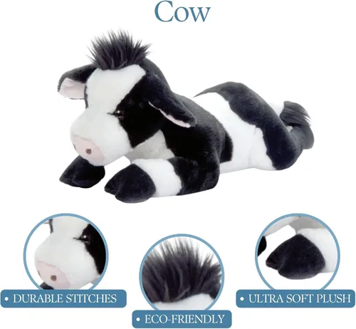 Miniatura 2 de The Petting Zoo Peluche de vaca, regalos para niños, animales salvajes de la vida silvestre, juguete de peluche de vaca, 24 pulgadas