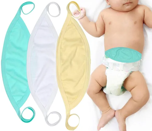 ToBeInStyle Paquete de 3 Cómodas Fajas Abdominales para Bebés Recién Nacidos - Pastel - Talla Única Paquete de 3: Pastel