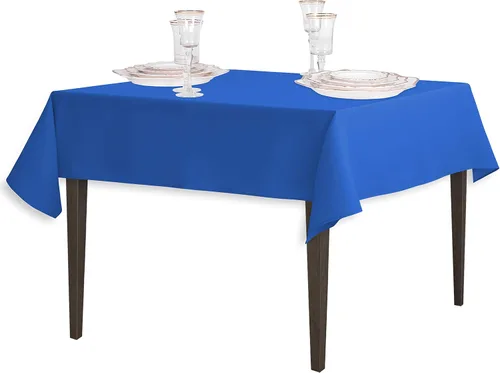 Miniatura 3 de Mantel de poliéster cuadrado de 54 pulgadas Azul real
