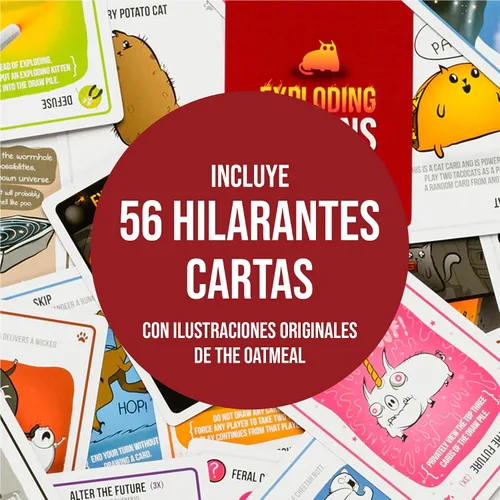 Miniatura 3 de Exploding Kittens Edición Original Versión en Español - 2-5 Jugadores - Edades 7+ - Juego de 15 Minutos - Juego de Cartas de Alto Riesgo - Juego