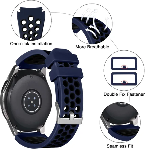 Miniatura 2 de Lerobo - Correas compatibles con Samsung Galaxy Watch 46 mm/Gear S3 Frontier, Correa clásica/Galaxy Watch 3. Correa de 45 mm, 22 mm de silicona