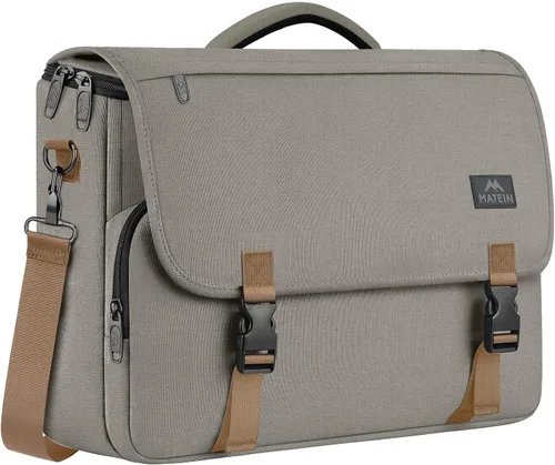 Miniatura 63 de MATEIN Bolsa tipo mensajero para hombres, mochila escolar para adolescentes, ligera de 17.3 pulgadas, maletín para laptop grande, bolsa cruzada