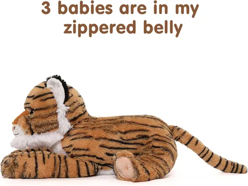 Miniatura 7 de MorisMos Juguetes de Peluche de Tigre - Conjunto Suave de Peluche de Tigre Mamá y Bebés, Tamaño Grande, 20 pulgadas