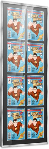 Miniatura 29 de Poster Palooza Marco de cómic con paspartú para 1 cómic de la Edad de Bronce publicado entre 1970 y 1985, marco de cómic negro para cómic de 7.25 x