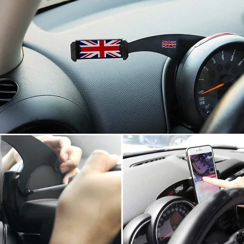 Miniatura 3 de 360 ° Rotación del coche del soporte del soporte de la cuna del soporte del soporte para el mini Cooper R55 R56 gris