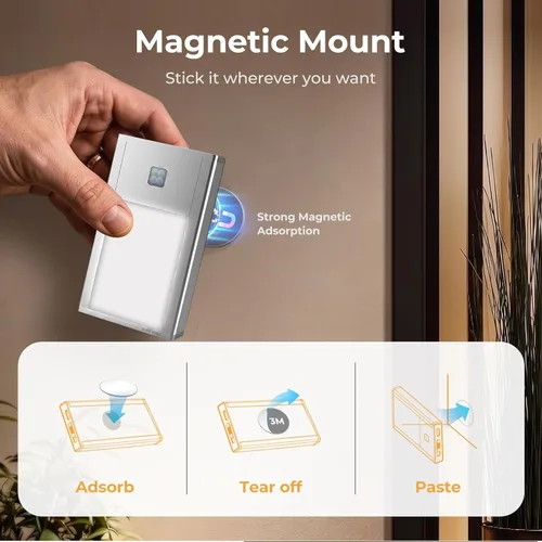 Miniatura 7 de VST Luz nocturna con sensor de movimiento, luces de escalera recargables con instalación de succión magnética para interiores, dormitorio, pasillo