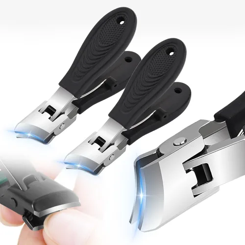 Miniatura 10 de Cortauñas inclinada antisalpicaduras con apertura de mandíbula ancha, cortador de uñas resistente con mango cómodo, perfecto para cortaúñas de pies