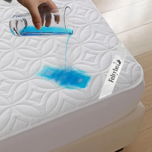 Miniatura 10 de FELTYBED Protector de colchón impermeable Twin de 39"x75", Funda de colchón suave Twin gris, Funda protectora acolchada de colchón transpirable