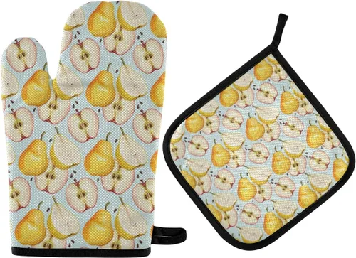 Miniatura 31 de ZZXXB Spring Bird - Guantes de cocina dobles con diseño floral de mariposa, resistentes al calor, antideslizantes, extra largos de 7 x 35 pulgadas