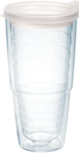 Miniatura 76 de Taza de viaje Tervis de doble pared transparente y colorida con tapa fabricada en Estados Unidos mantiene las bebidas frías y calientes, 24 onzas