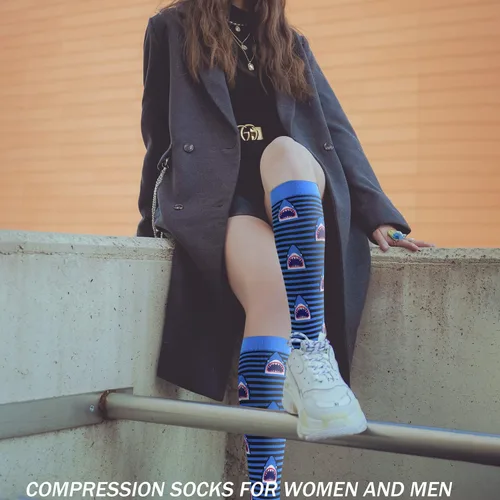Miniatura 3 de CTHH 57 pares de calcetines de compresión para la circulación de mujeres y hombres, el mejor apoyo para correr, atletismo, enfermería, viajes
